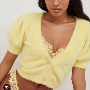 NWOT For Love and Lemons furry crop top